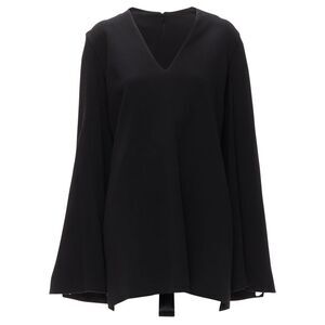 Dion Lee satin cape sleeve minimal V neck boxy short dress
